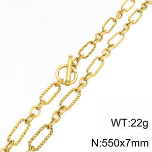SS Gold-Plating Necklace - KN302017-Z