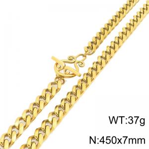 SS Gold-Plating Necklace - KN302104-Z