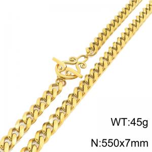 SS Gold-Plating Necklace - KN302106-Z