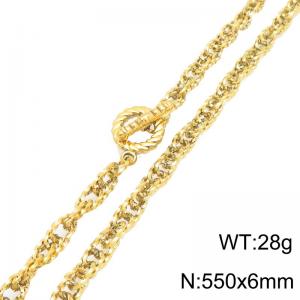 SS Gold-Plating Necklace - KN302124-Z