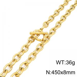 SS Gold-Plating Necklace - KN302152-Z