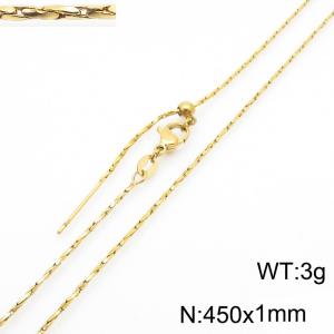 Simple and trendy stainless steel adjustable plain chain necklace - KN302158-Z