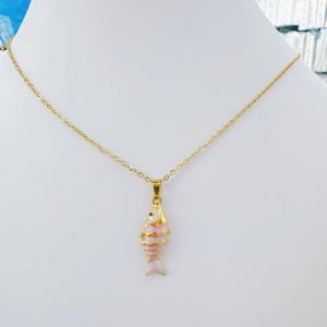 SS Gold-Plating Necklace - KN302238-SXSJ