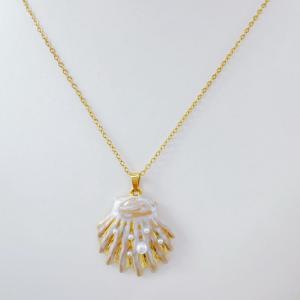SS Gold-Plating Necklace - KN302247-SXSJ