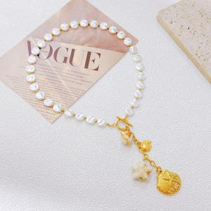 SS Gold-Plating Necklace - KN302262-SXSJ