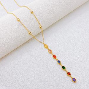 SS Gold-Plating Necklace - KN302267-SXSJ
