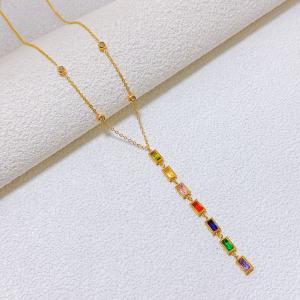 SS Gold-Plating Necklace - KN302269-SXSJ