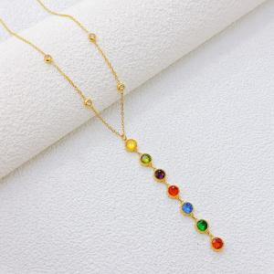 SS Gold-Plating Necklace - KN302271-SXSJ