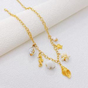SS Gold-Plating Necklace - KN302272-SXSJ
