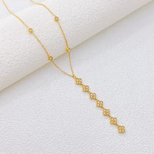 SS Gold-Plating Necklace - KN302273-SXSJ