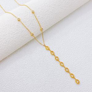 SS Gold-Plating Necklace - KN302277-SXSJ