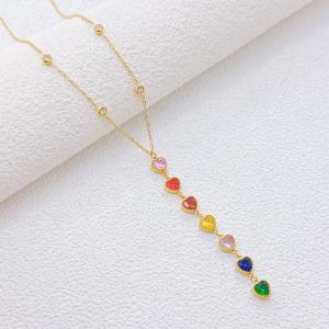 SS Gold-Plating Necklace - KN302289-SXSJ