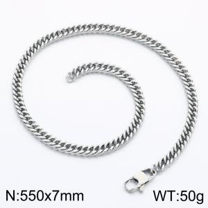 Stainless steel Japanese buckle necklace - KN302344-Z