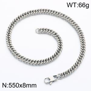 Stainless steel Japanese buckle necklace - KN302357-Z