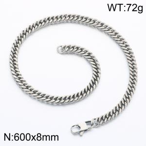 Stainless steel Japanese buckle necklace - KN302359-Z