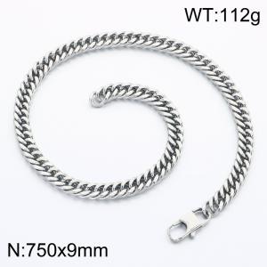 Stainless steel Japanese buckle necklace - KN302376-Z
