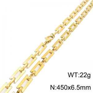 SS Gold-Plating Necklace - KN302504-Z