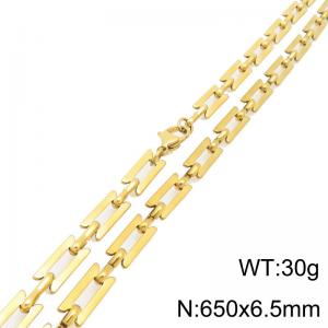 SS Gold-Plating Necklace - KN302508-Z