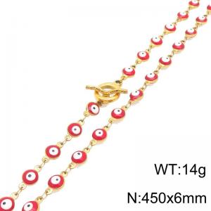 SS Gold-Plating Necklace - KN302516-Z