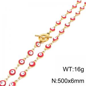 SS Gold-Plating Necklace - KN302517-Z