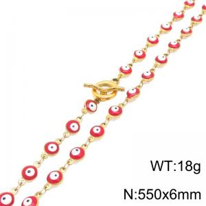 SS Gold-Plating Necklace - KN302518-Z