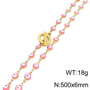 SS Gold-Plating Necklace - KN302523-Z