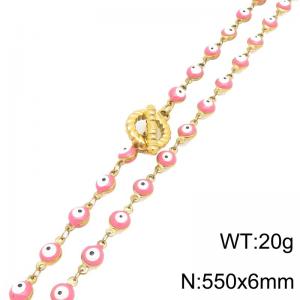 SS Gold-Plating Necklace - KN302524-Z