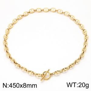 SS Gold-Plating Necklace - KN302626-Z
