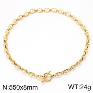 SS Gold-Plating Necklace - KN302628-Z