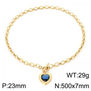 Stainless Steel Stone Necklace - KN302635-Z
