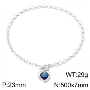 Stainless Steel Stone Necklace - KN302637-Z