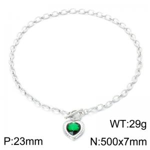 Stainless Steel Stone Necklace - KN302638-Z