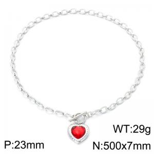 Stainless Steel Stone Necklace - KN302641-Z