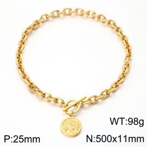 SS Gold-Plating Necklace - KN302657-Z