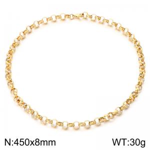 SS Gold-Plating Necklace - KN302666-Z
