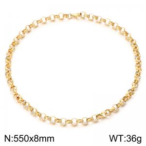 SS Gold-Plating Necklace - KN302668-Z