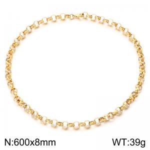 SS Gold-Plating Necklace - KN302669-Z