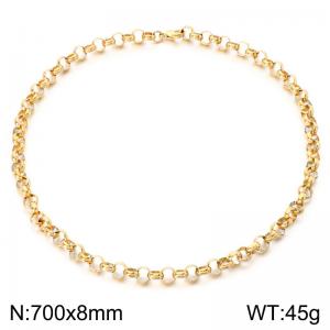 SS Gold-Plating Necklace - KN302671-Z