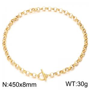 SS Gold-Plating Necklace - KN302680-Z