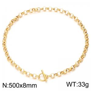 SS Gold-Plating Necklace - KN302681-Z