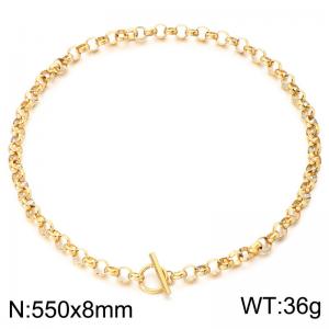 SS Gold-Plating Necklace - KN302682-Z