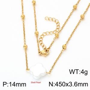 SS Gold-Plating Necklace - KN302694-Z