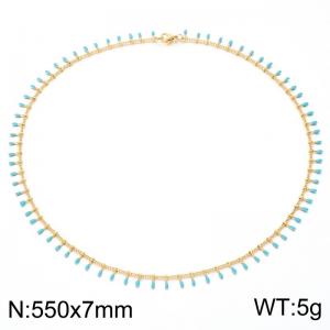 SS Gold-Plating Necklace - KN302700-Z