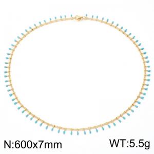 SS Gold-Plating Necklace - KN302701-Z