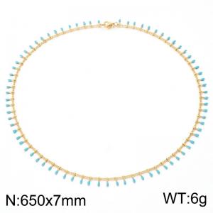 SS Gold-Plating Necklace - KN302702-Z