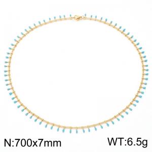 SS Gold-Plating Necklace - KN302703-Z