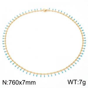 SS Gold-Plating Necklace - KN302704-Z