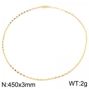 SS Gold-Plating Necklace - KN302739-Z