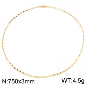 SS Gold-Plating Necklace - KN302745-Z