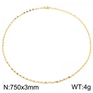 SS Gold-Plating Necklace - KN302759-Z